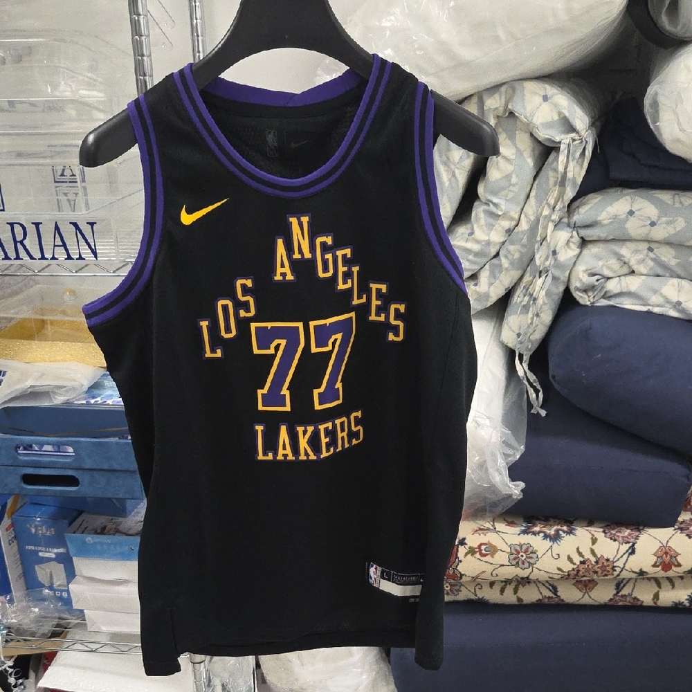Nike LA Lakees Black and Purple Basketball Jersey
